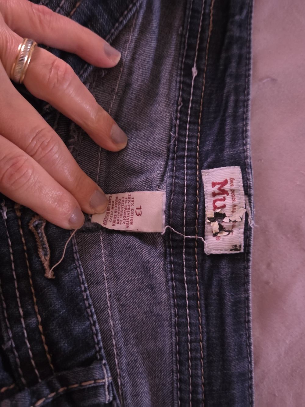 Mudd Girls' Dark Wash Blue Capris Denim - Size 13
